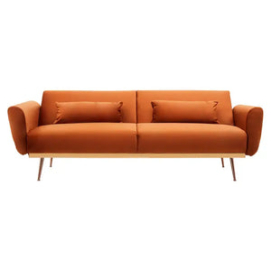 Broadway Velvet Sofa Bed - Burnt Orange