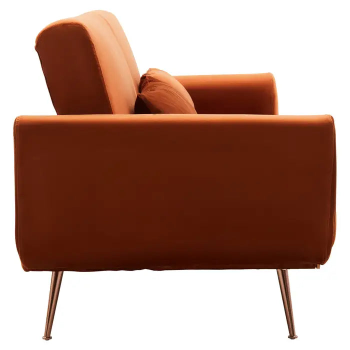 Broadway Velvet Sofa Bed - Burnt Orange