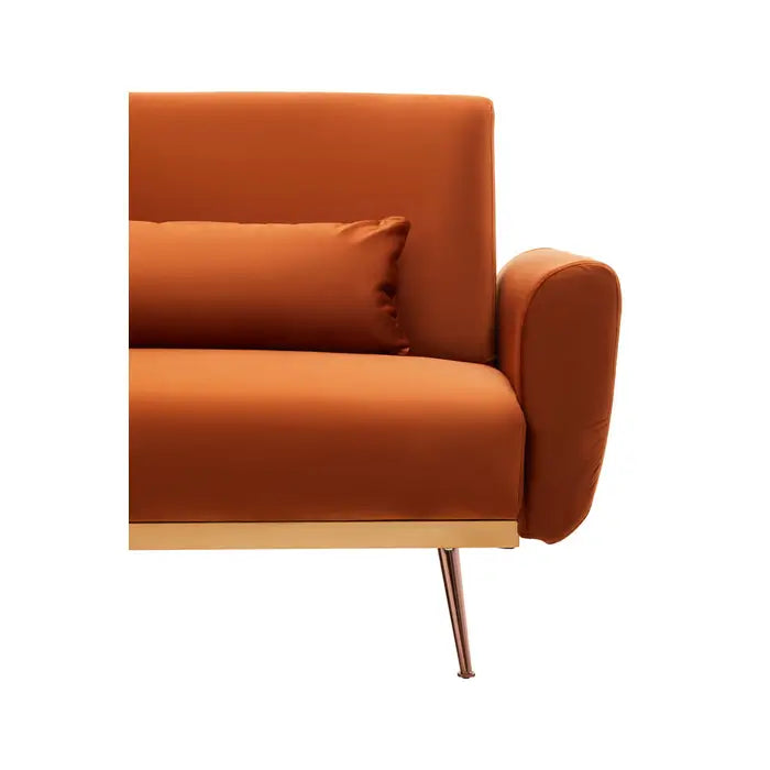 Broadway Velvet Sofa Bed - Burnt Orange
