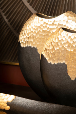 Aurum Black and Gold Round Vase