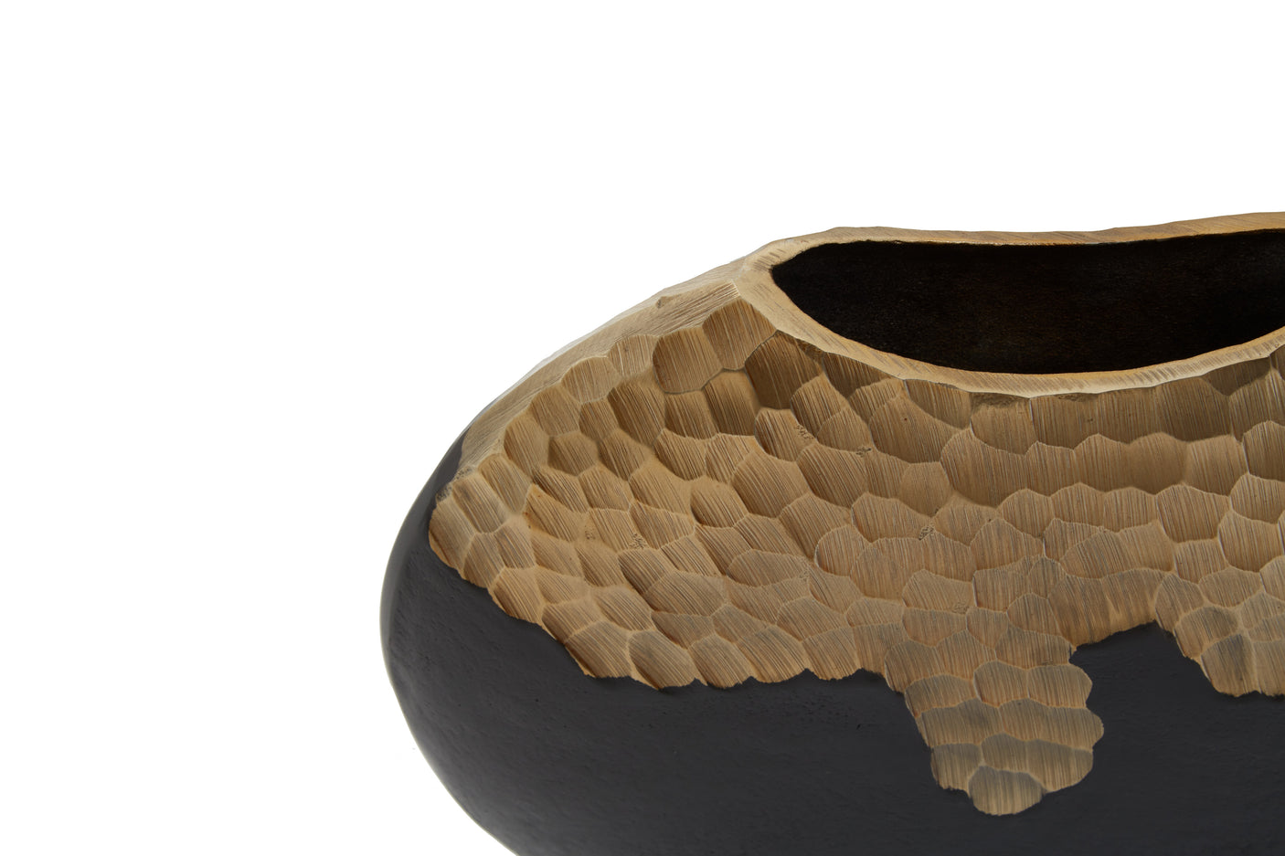 Aurum Black and Gold Round Vase