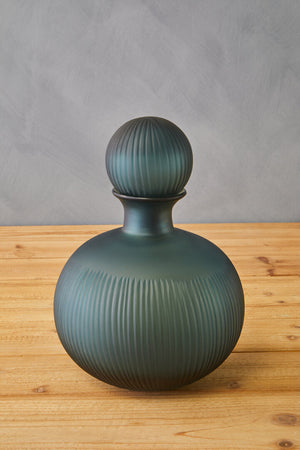 Noora Blue Glass Bottle Vase