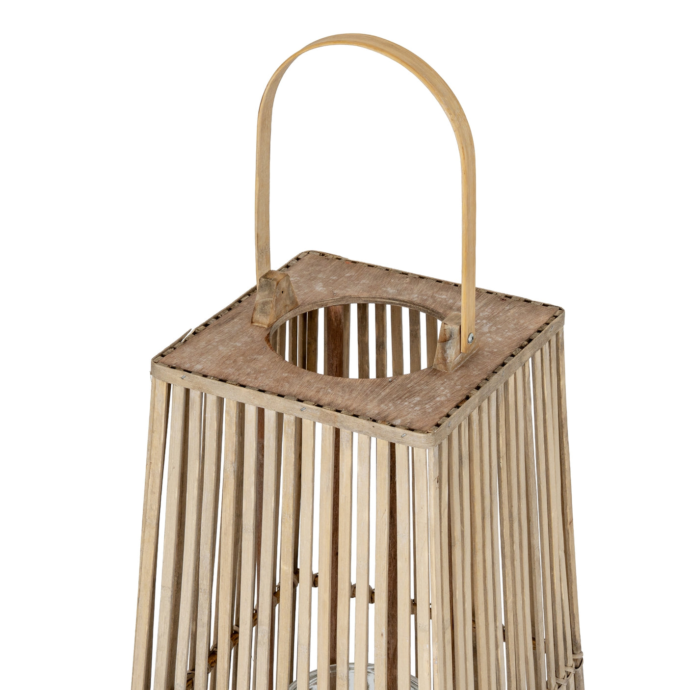 Silo Wicker Lantern With Glass Holder