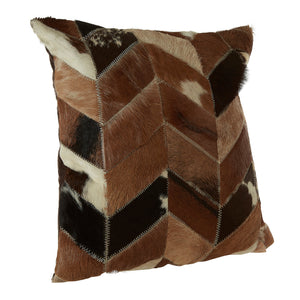 Nuvia Tierra Natural Cowhide Leather Patchwork Cushion
