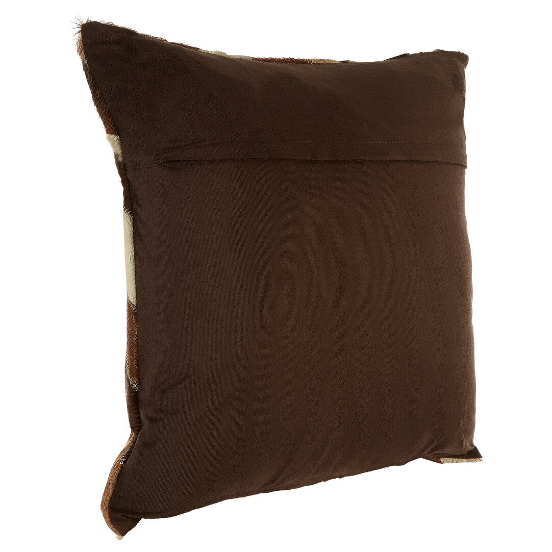 Nuvia Tierra Natural Cowhide Leather Patchwork Cushion