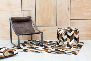 Nuvia Tierra Natural Cowhide Leather Patchwork Cushion