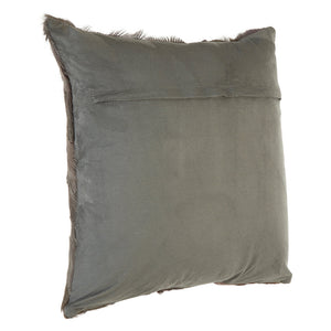 Nuvia Tierra Grey Chevron Hair on Leather Patchwork Cushion