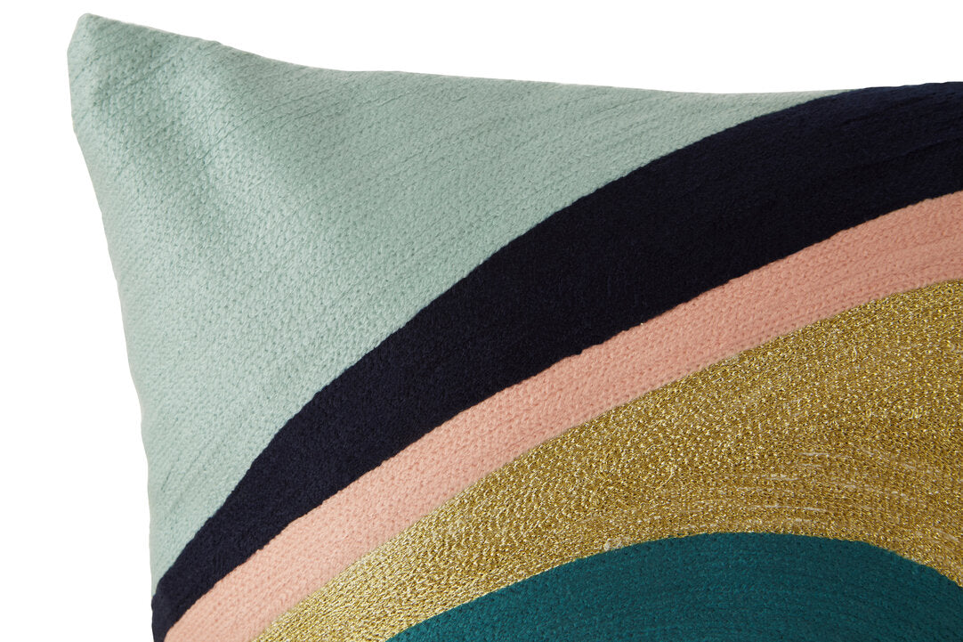 Nuvia Elora Curved Stripes Embroidered Cushion