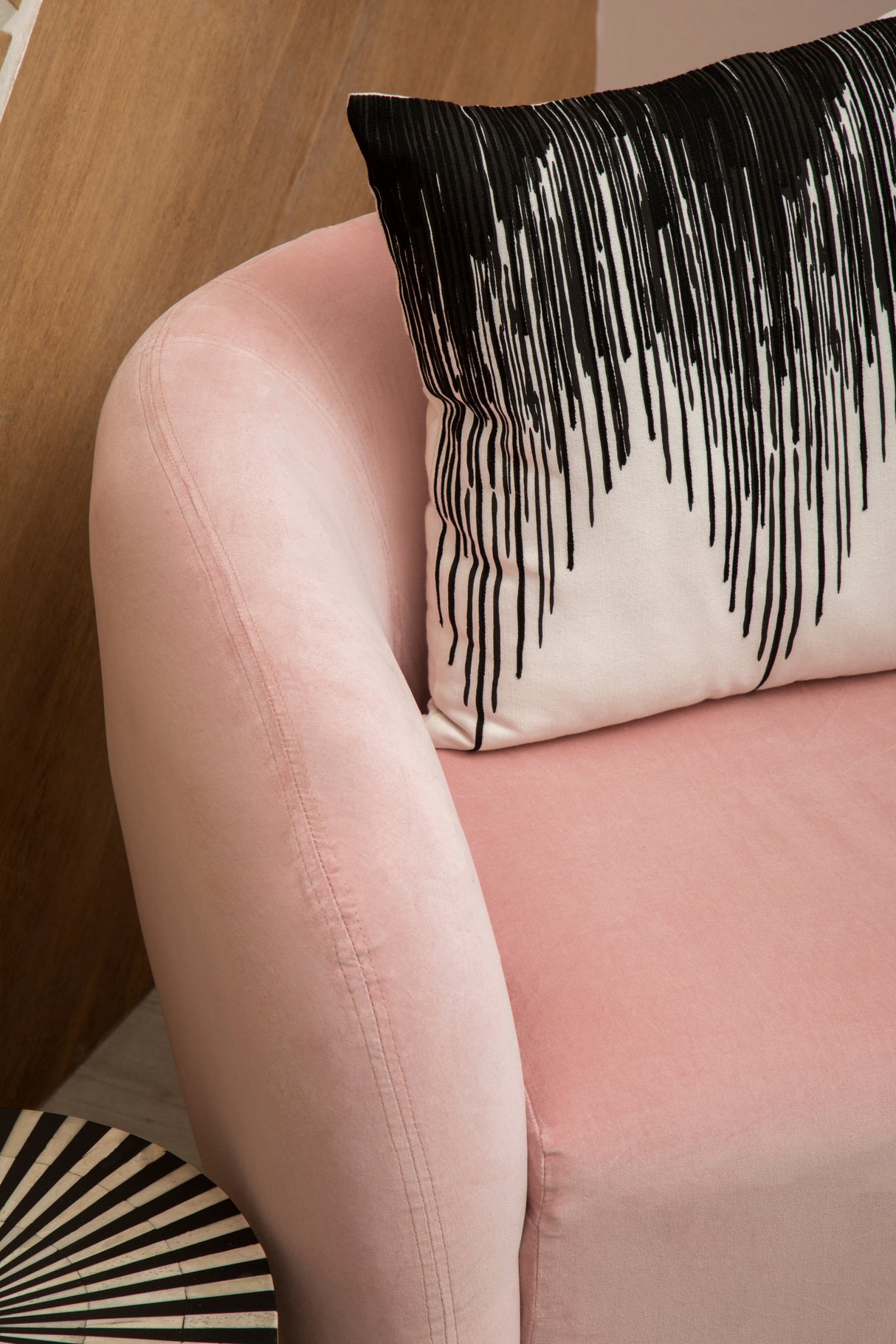 Nuvia Elora Black and White Embroidered Cushion