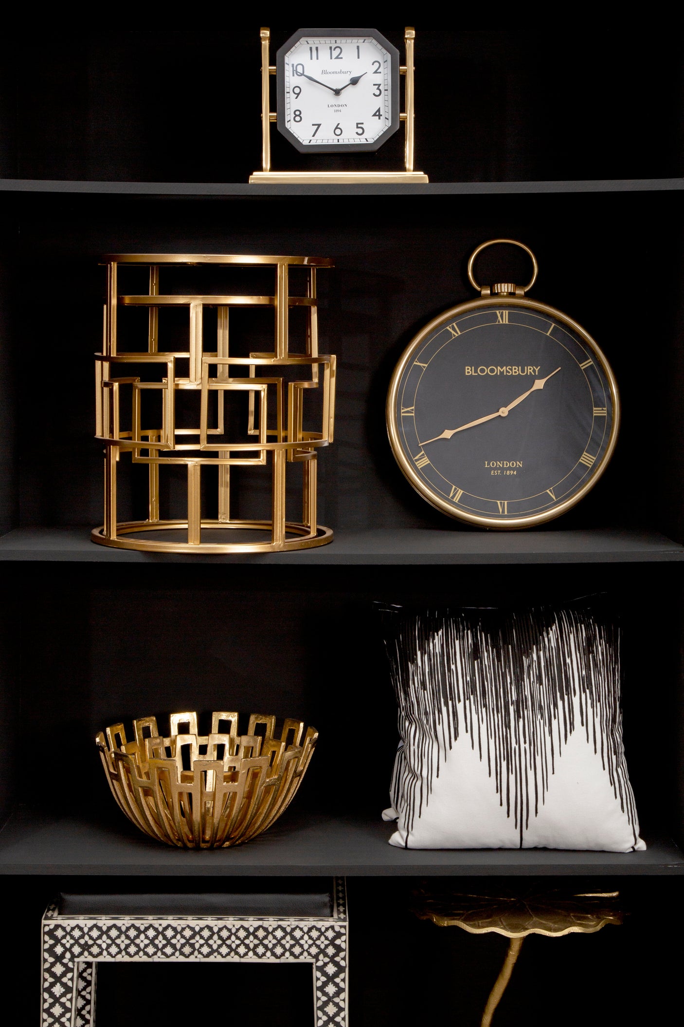 Nuvia Elora Black and White Embroidered Cushion