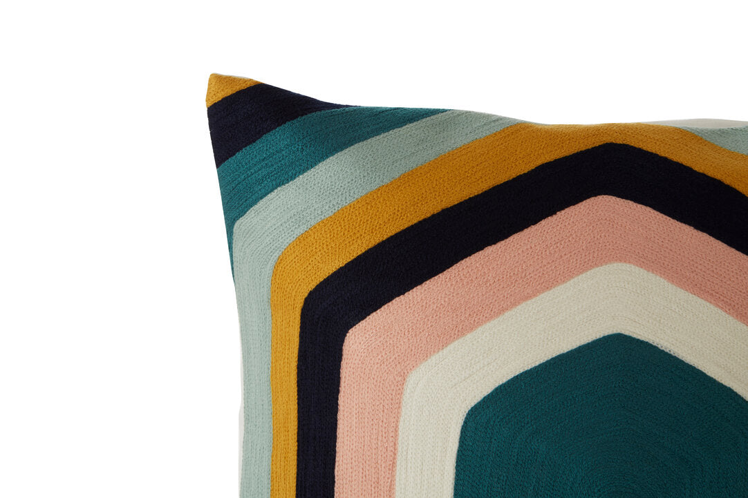 Nuvia Elora Hexagonal Design Embroidered Cushion