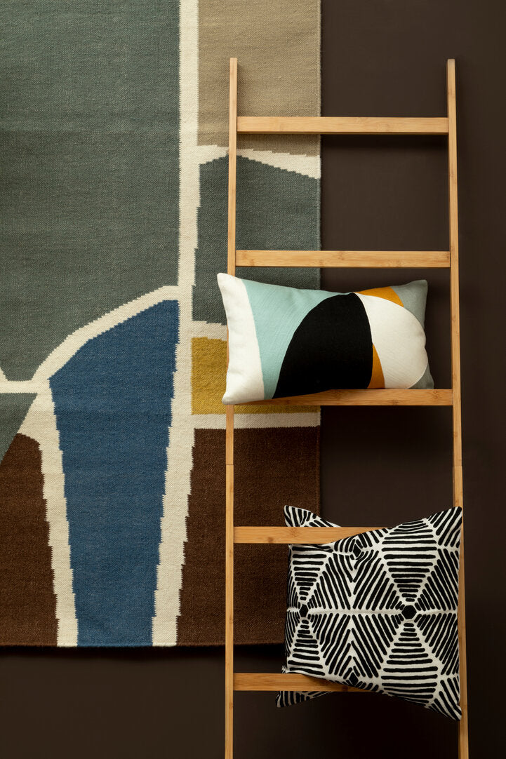 Nuvia Elora Black And White Square Embroidered Cushion