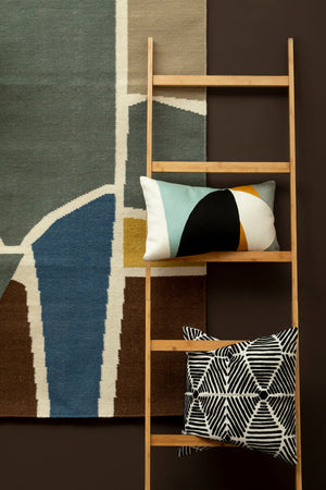 Nuvia Elora Black And White Square Embroidered Cushion