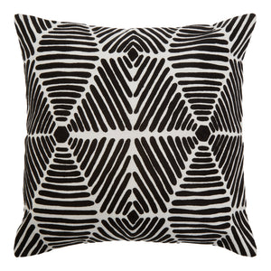 Nuvia Elora Black And White Square Embroidered Cushion