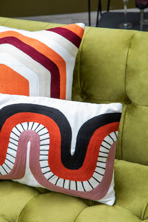 Nuvia Elora Curve Pattern Rectangular Cushion