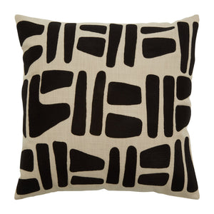 Nuvia Elora Natural And Black Embroidered Cushion