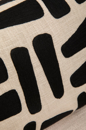 Nuvia Elora Natural And Black Rectangular Cushion