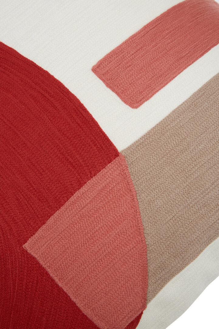 Nuvia Elora Red And White Tonal Cushion