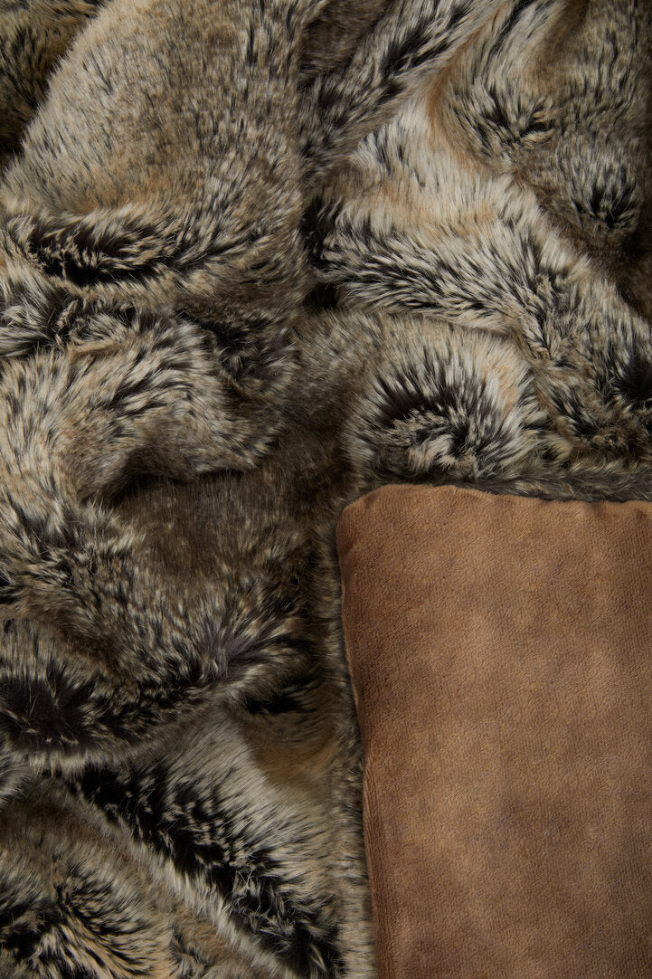 Nuvia Velura Mocha Ombre Fur Throw