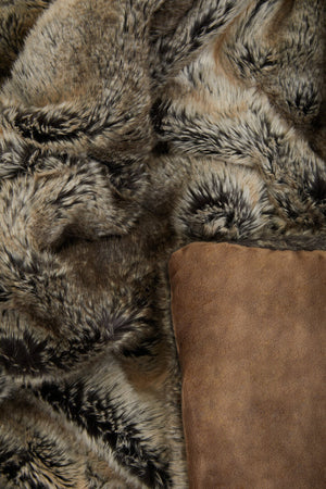Nuvia Velura Mocha Ombre Fur Throw