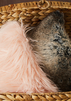 Nuvia Velura Mocha Ombre Square Fur Cushion