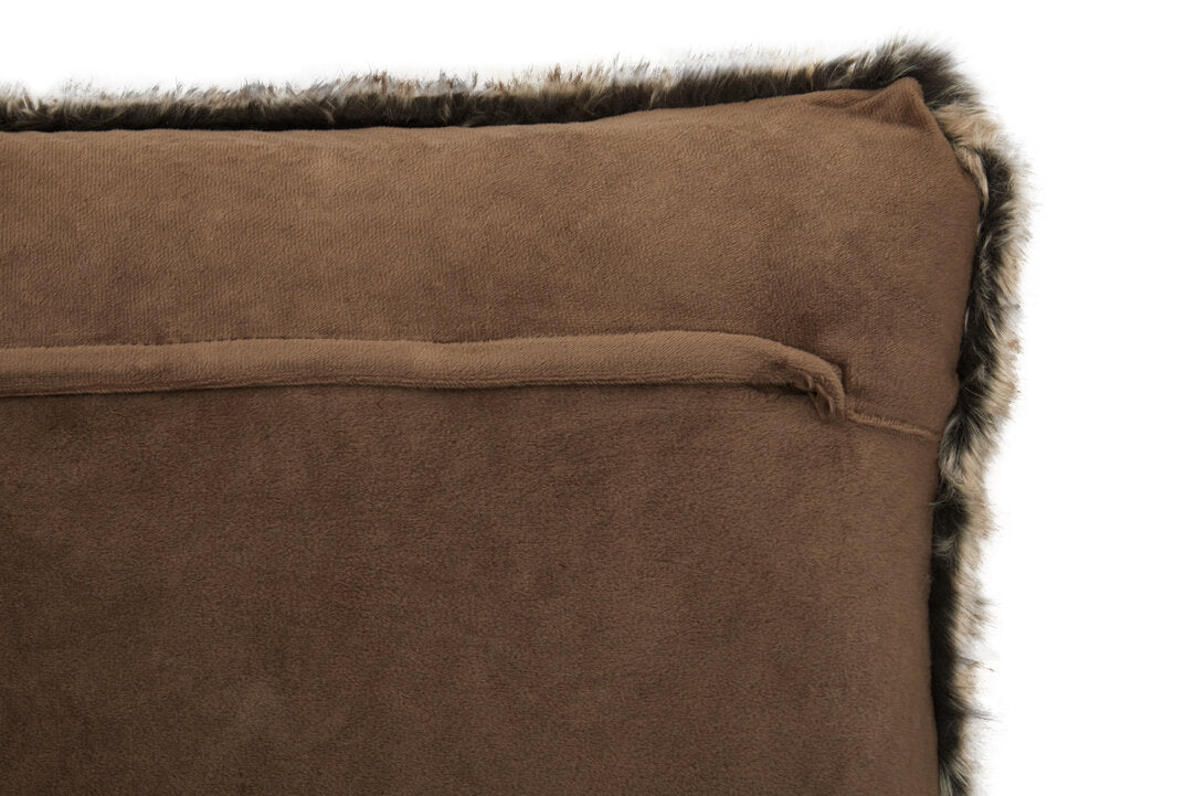Nuvia Velura Mocha Ombre Square Fur Cushion