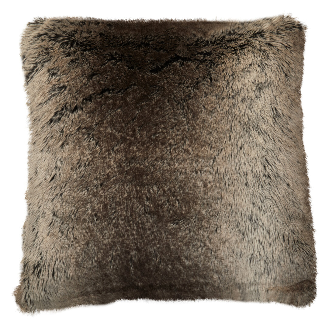 Nuvia Velura Mocha Ombre Square Fur Cushion