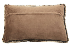Nuvia Velura Mocha Ombre Rectangular Fur Cushion