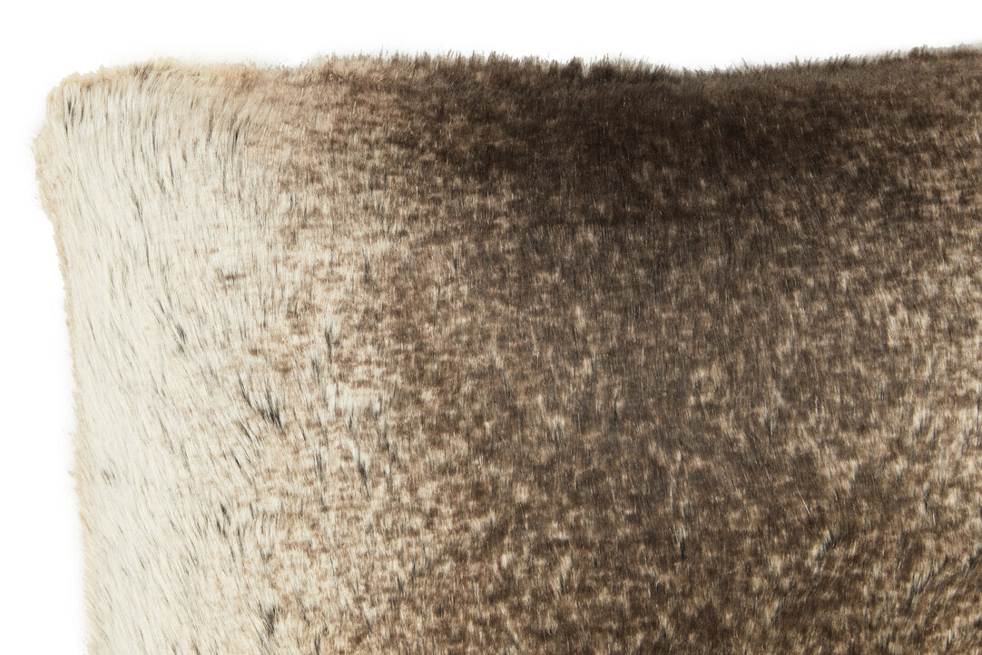Nuvia Velura Mocha Ombre Rectangular Fur Cushion