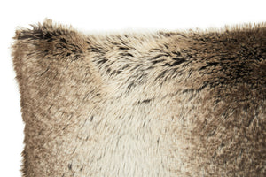 Nuvia Velura Mocha Ombre Rectangular Fur Cushion