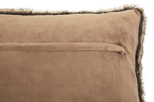 Nuvia Velura Mocha Ombre Rectangular Fur Cushion