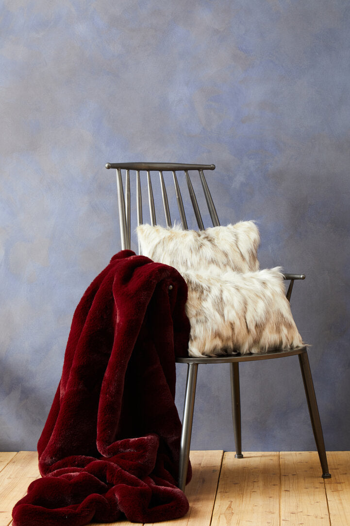 Nuvia Velura Natural Rectangular Fur Cushion