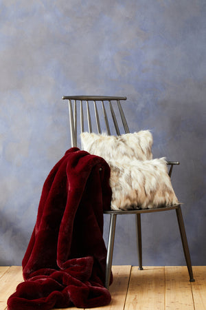 Nuvia Velura Natural Rectangular Fur Cushion