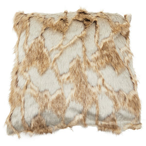 Nuvia Velura Grey And Natural Square Fur Cushion