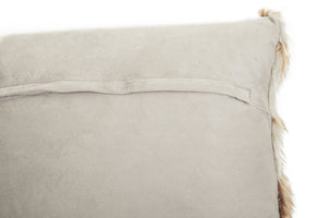 Nuvia Velura Grey And Natural Square Fur Cushion