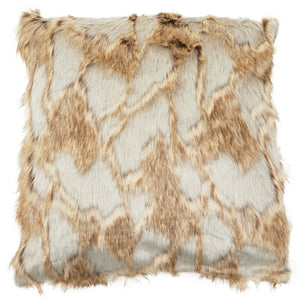 Nuvia Velura Grey And Natural Square Fur Cushion