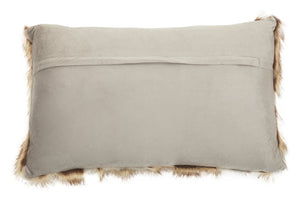 Nuvia Velura Grey And Natural Fur Cushion