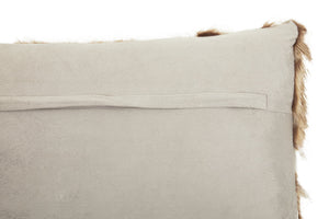 Nuvia Velura Grey And Natural Fur Cushion