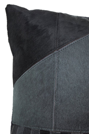 Nuvia Tierra Black And Grey Hair on Leather Cushion
