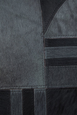 Nuvia Tierra Black And Grey Hair on Leather Cushion
