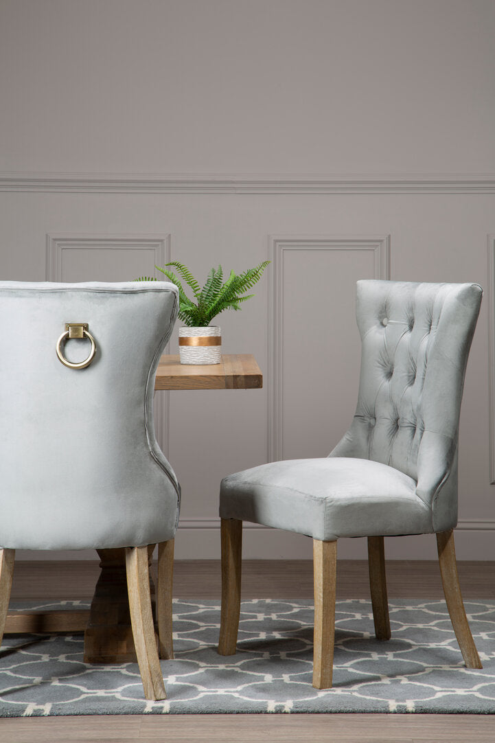 Westbury House Grey Buttoned Dining Chair