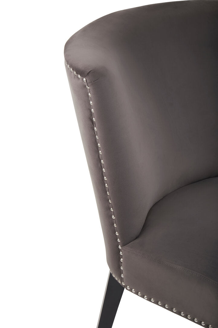 Westbury House Winged Mink Velvet Dining Chair