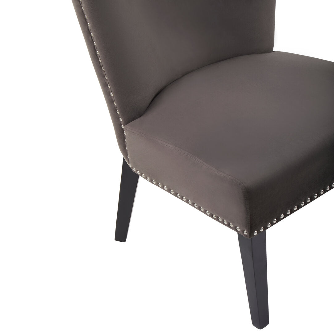 Westbury House Winged Mink Velvet Dining Chair