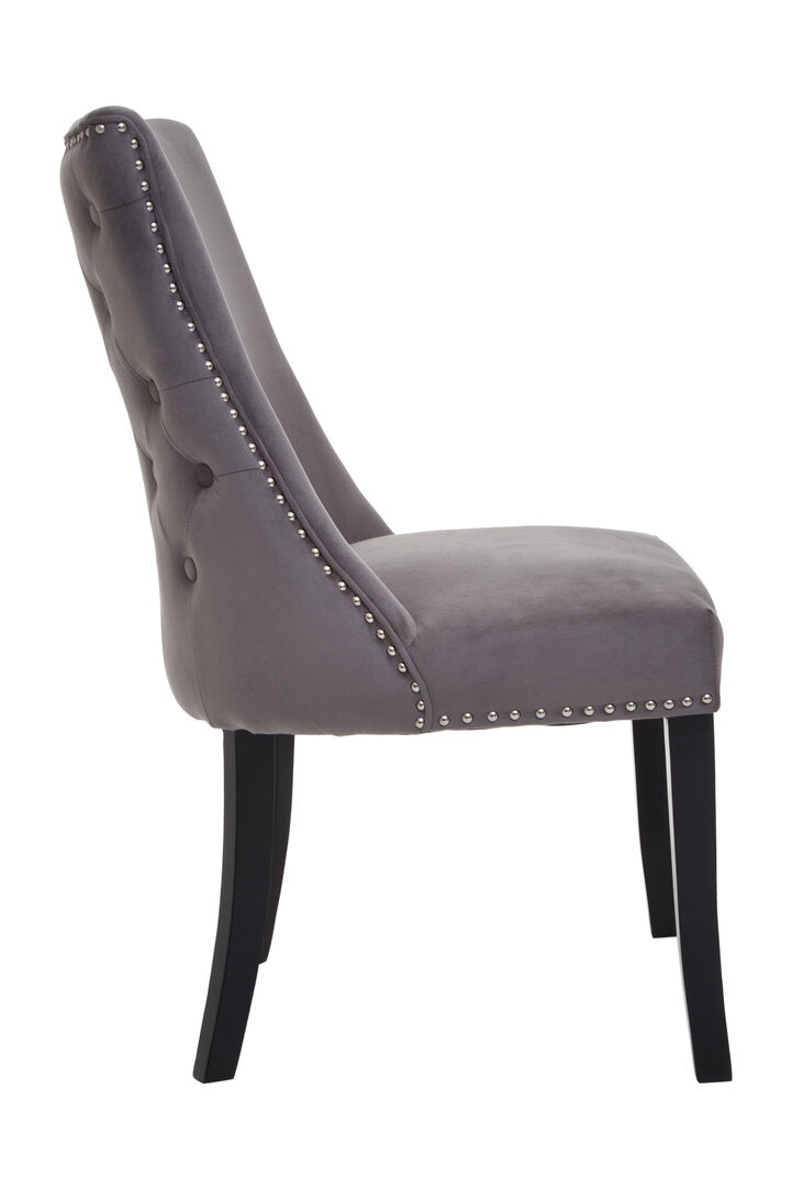 Westbury House Dark Grey Velvet Dining Chair