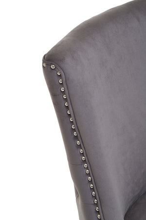 Westbury House Dark Grey Velvet Dining Chair