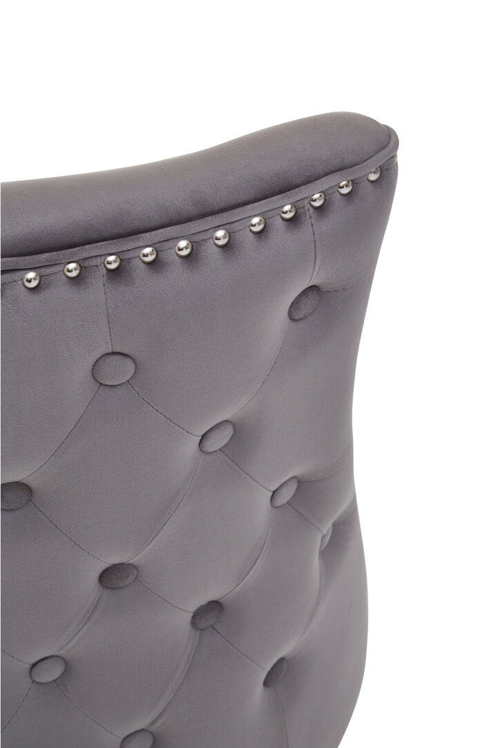 Westbury House Dark Grey Velvet Dining Chair
