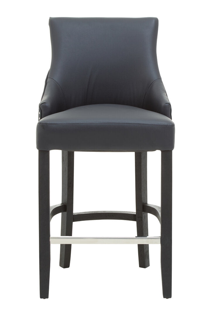 Westbury House Charcoal Leather Effect Bar Chair