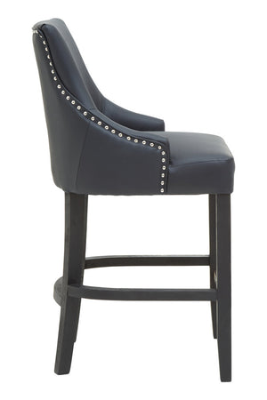 Westbury House Charcoal Leather Effect Bar Chair