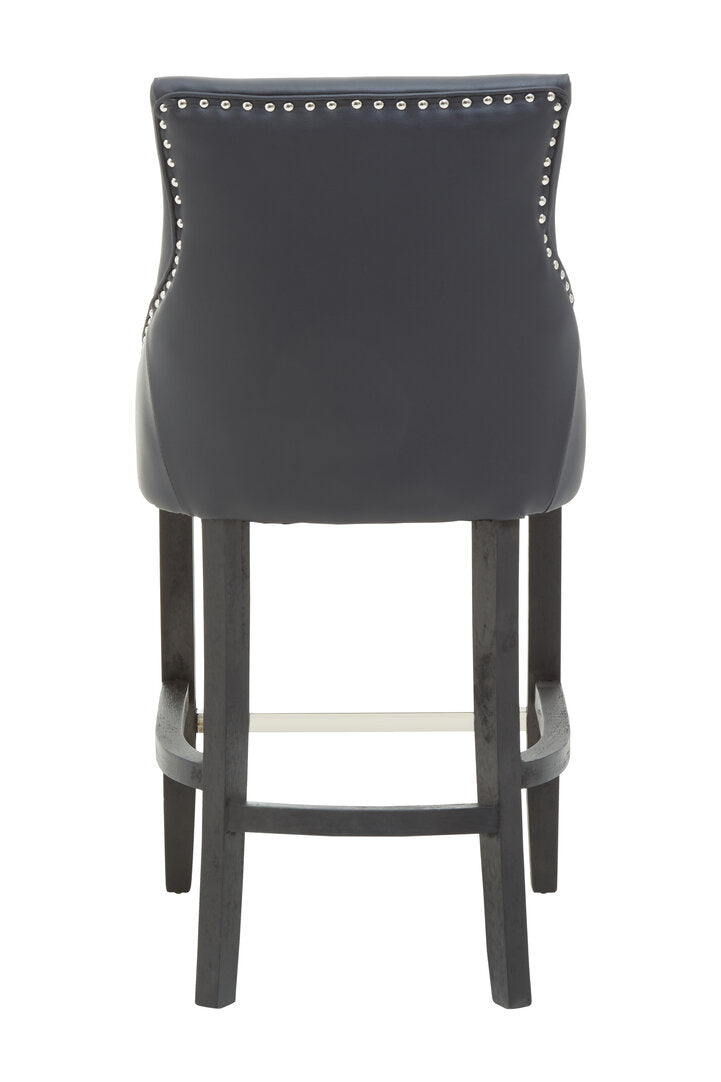 Westbury House Charcoal Leather Effect Bar Chair