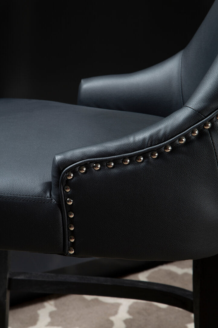 Westbury House Charcoal Leather Effect Bar Chair